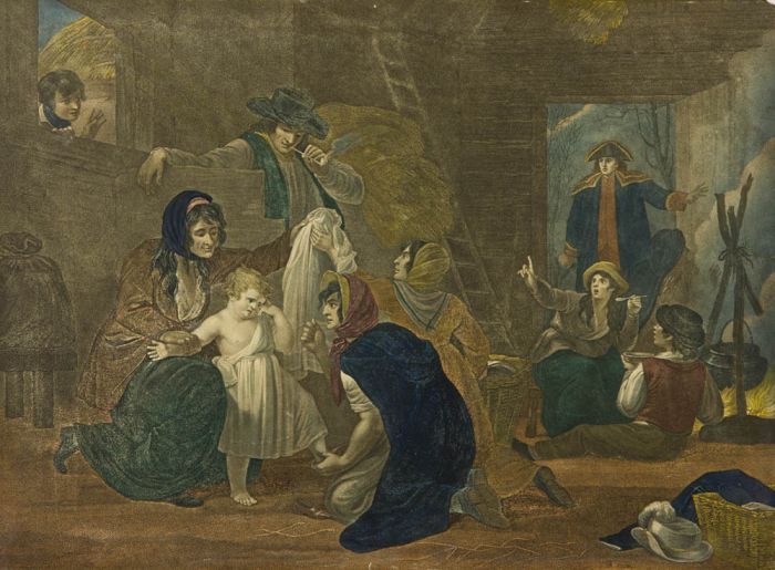 Large 19th Century Etching - Genre Scene