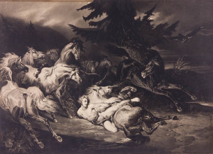 Large Early 19th Century Mezzotint