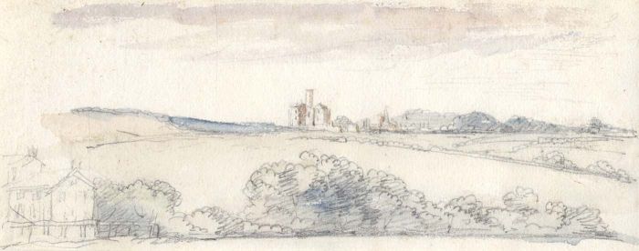 19th Century Watercolour - Warkworth from Station