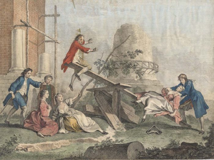 18th Century Etching - Seesaw