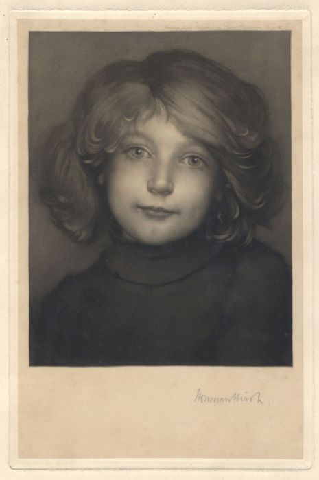 Norman Hirst - 1888 Mezzotint, Portrait of Elizabeth Gullards