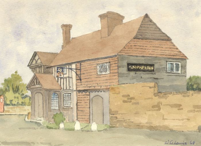 W.G. Lewis - 1968 Watercolour, King Henry VIII Inn, Hever