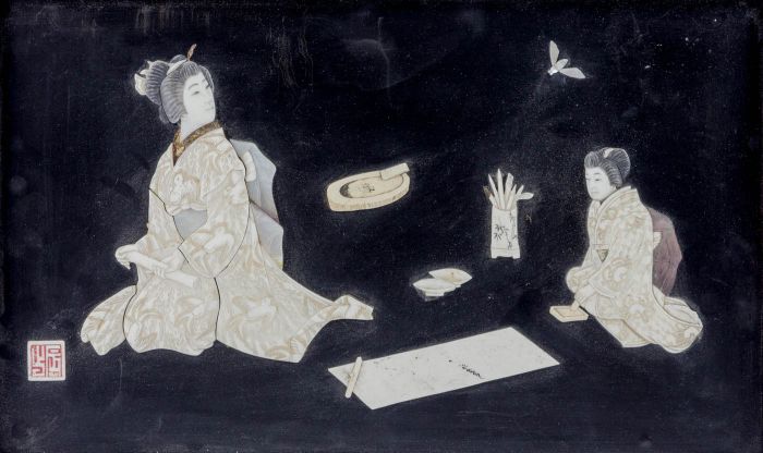 Japanese Early 20th Century Shibayama Panel - Geishas