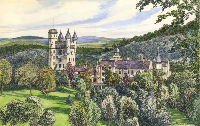 J. Francis Smith - Mid 20th Century Lithograph, Balmoral Castle