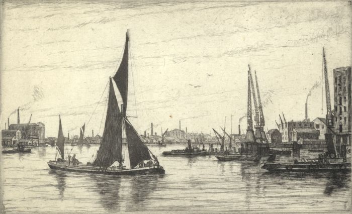 Douglas Smart - Mid 20th Century Etching, Docks