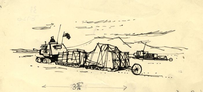 Paul Sharp - Mid 20th Century Pen and Ink Drawing, Polar Repairs