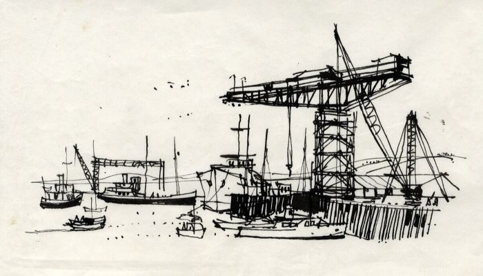 Paul Sharp - Mid 20th Century Pen and Ink Drawing, Medina River