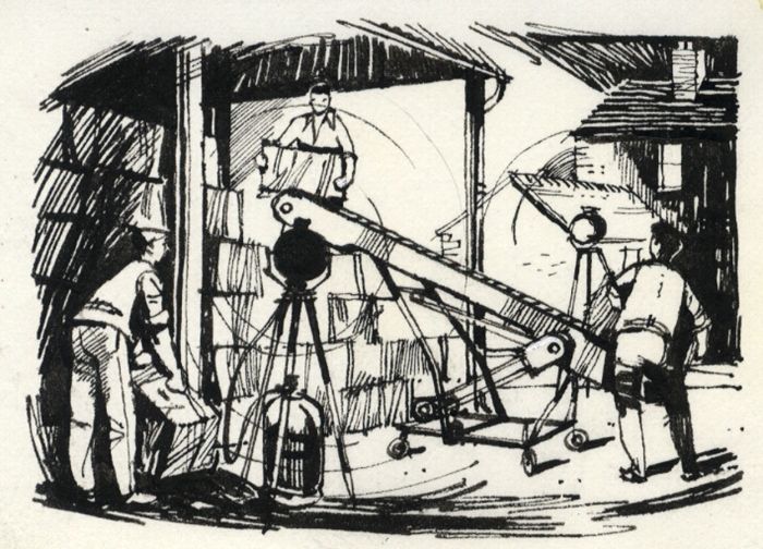 Paul Sharp - Mid 20th Century Pen and Ink Drawing, Industrial Workers