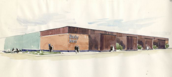 Paul Sharp - Mid 20th Century Watercolour, Crosby Doors
