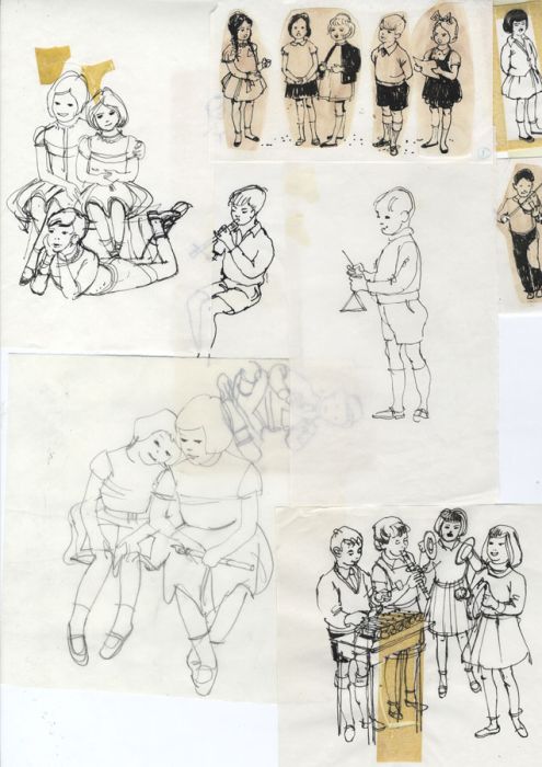 Paul Sharp - Set of 11 Mid 20th Century Pen and Ink Illustrations of Children