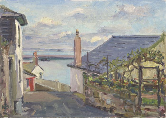 N. Broskie - Mid 20th Century Oil, View of St. Michael's Mount from Newlyn