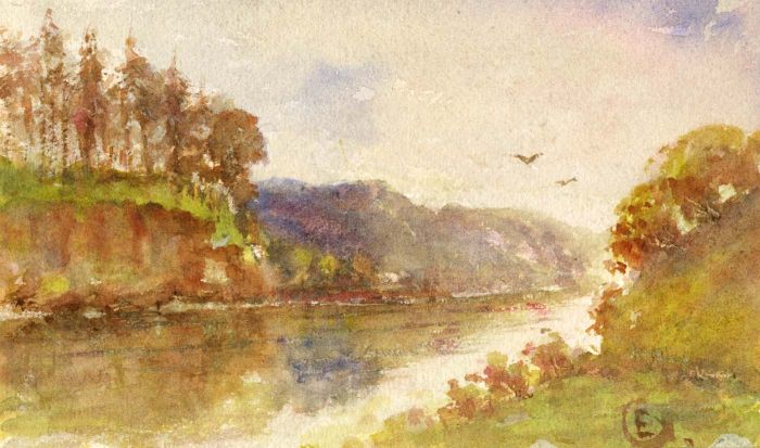 Ethel Gray - Early 20th Century Watercolour, River Scene
