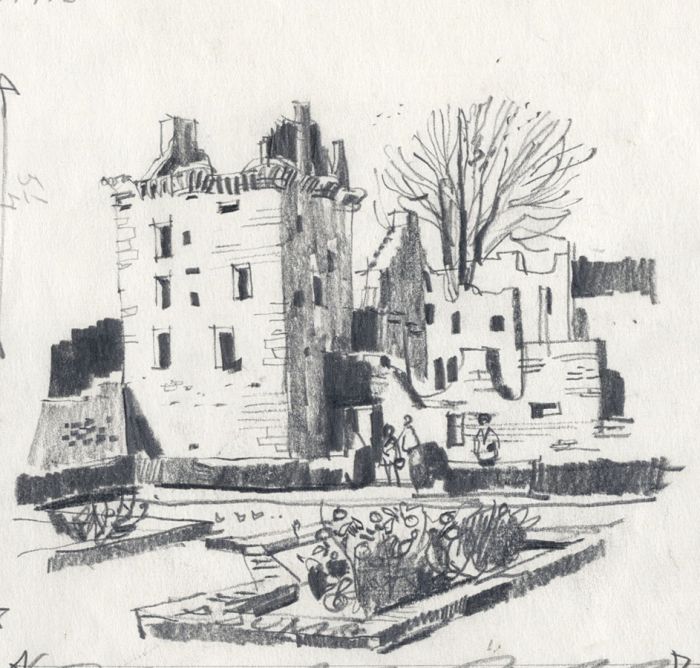 Paul Sharp - 1964 Graphite Drawing, Edzell, Angus