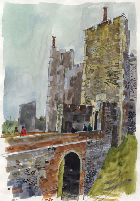 Paul Sharp - 1964 Watercolour, Framlingham, Suffolk
