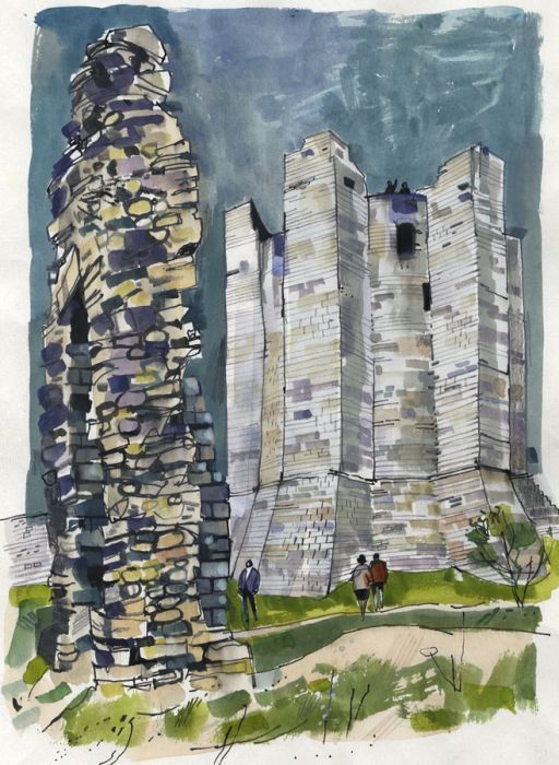 Paul Sharp - 1964 Watercolour, Conisborough, Yorkshire