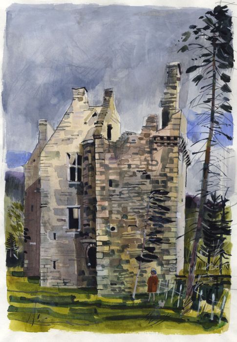Paul Sharp - 1964 Watercolour, Genbuchat, Aberdeenshire