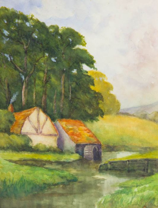 Mid 20th Century Watercolour - Mill