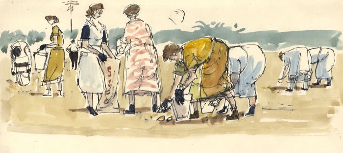 Paul Sharp - Mid 20th Century Watercolour, Potato Picking