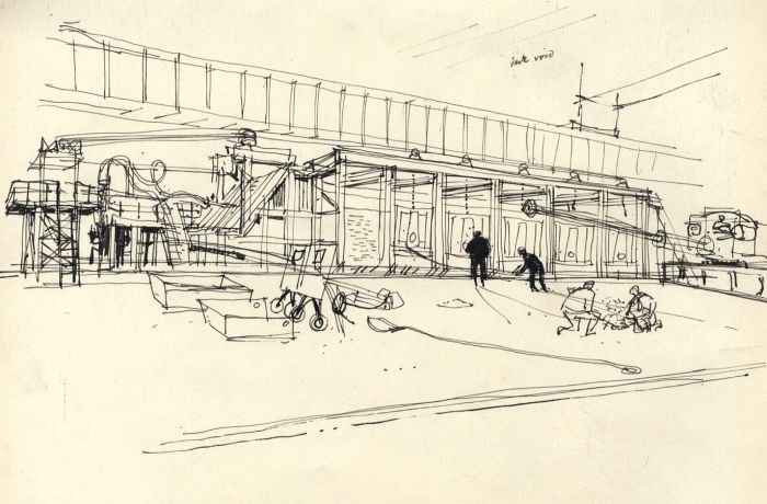 Paul Sharp - Mid 20th Century Pen and Ink Drawing, Honeywell Brown Electronik
