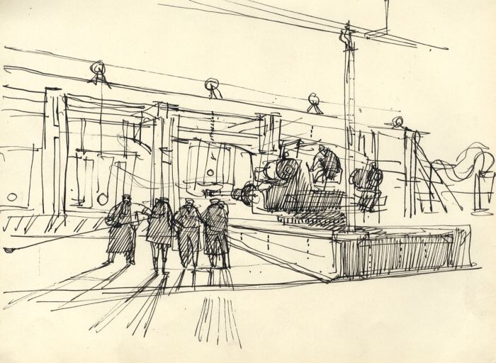 Paul Sharp - Mid 20th Century Pen and Ink Drawing, Forge