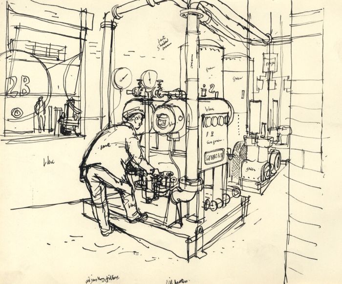Paul Sharp - Mid 20th Century Pen and Ink Drawing, Adjusting Filters