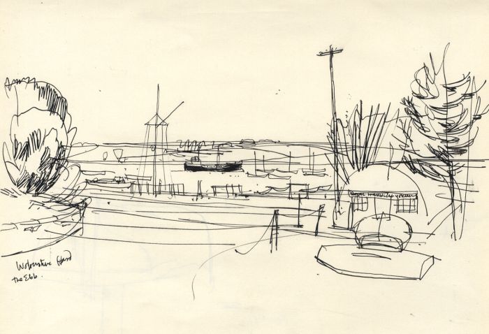 Paul Sharp - Mid 20th Century Pen and Ink Drawing, Royal Harwich Yacht Club