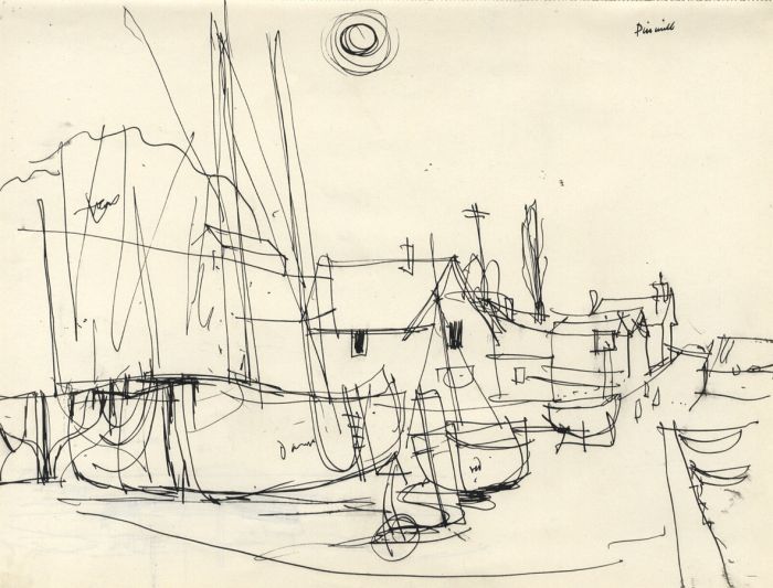 Paul Sharp - Mid 20th Century Pen and Ink Drawing, Pin Mill
