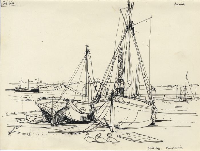 Paul Sharp - Mid 20th Century Pen and Ink Drawing, Pin Mill