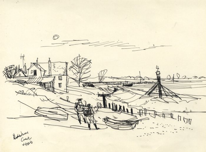 Paul Sharp - Mid 20th Century Pen and Ink Drawing, Coastal Scene