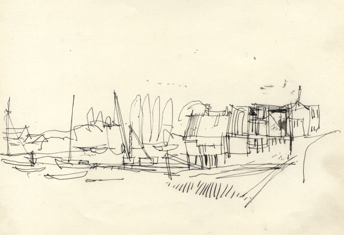 Paul Sharp - Mid 20th Century Pen and Ink Drawing, Essex Coast