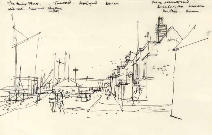 Paul Sharp - Mid 20th Century Pen and Ink Drawing, The Anchor Front