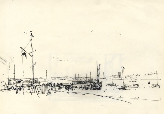Paul Sharp - Mid 20th Century Pen and Ink Drawing, Essex Coast