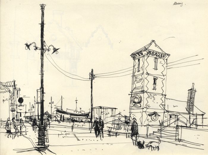 Paul Sharp - Mid 20th Century Pen and Ink Drawing, Aldebury