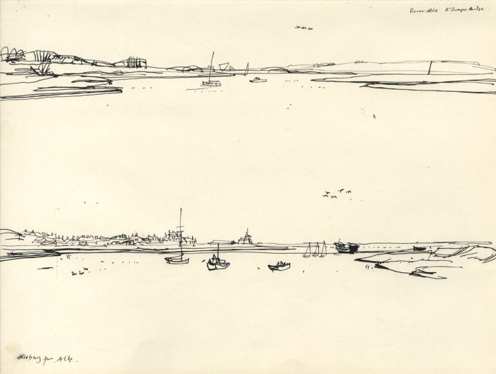 Paul Sharp - Mid 20th Century Pen and Ink Drawing, Aldebury