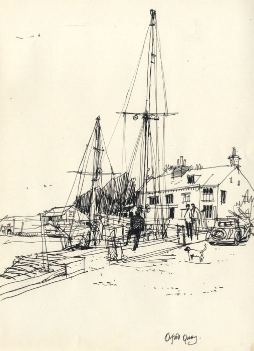 Paul Sharp - Mid 20th Century Pen and Ink Drawing, Orford Quay