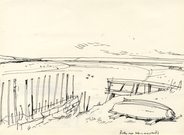 Paul Sharp - Mid 20th Century Pen and Ink Drawing, Butley
