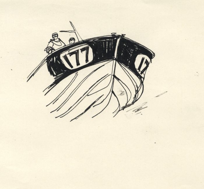 Paul Sharp - Mid 20th Century Pen and Ink Drawing, Boat