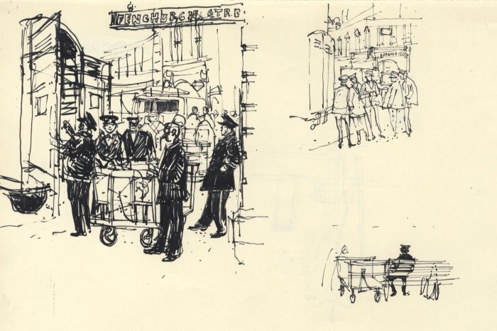 Paul Sharp - 1958 Pen and Ink Drawing, Fenchurch Street