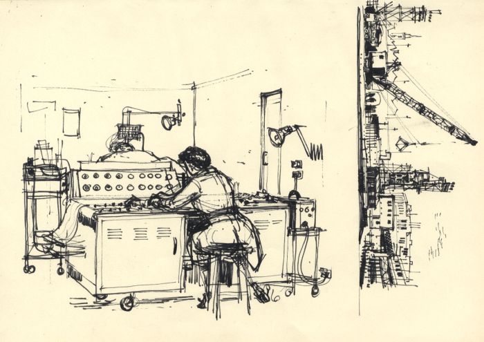Paul Sharp - 1958 Pen and Ink Drawing, Fabric Maker