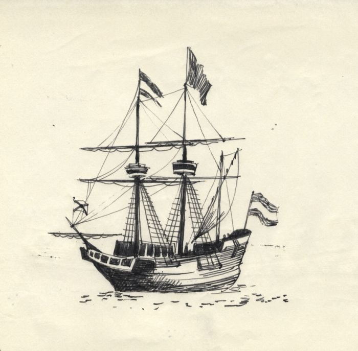 Paul Sharp - Mid 20th Century Pen and Ink Drawing, Sailing Boat