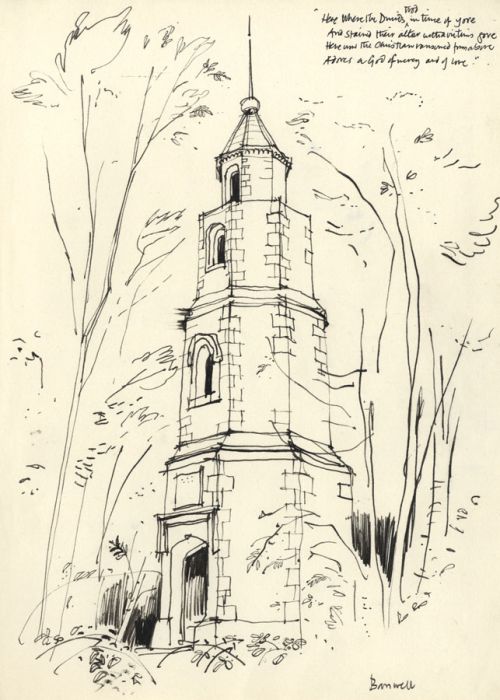 Paul Sharp - Mid 20th Century Pen and Ink Drawing, Banwell