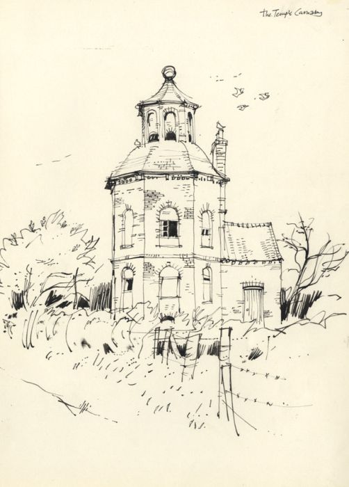 Paul Sharp - Mid 20th Century Pen and Ink Drawing, The Temple, Carnaby