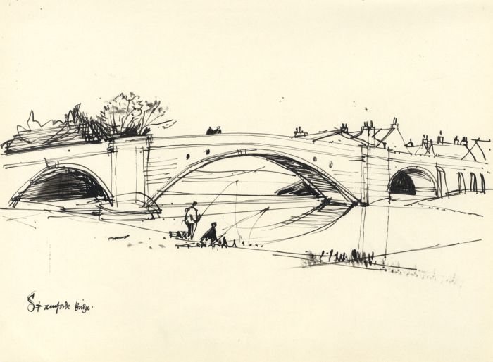 Paul Sharp - Mid 20th Century Pen and Ink Drawing, Stamforde Bridge