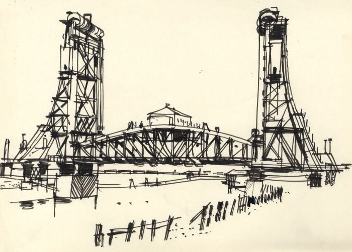 Paul Sharp - Mid 20th Century Pen and Ink Drawing, Bowstring Bridge