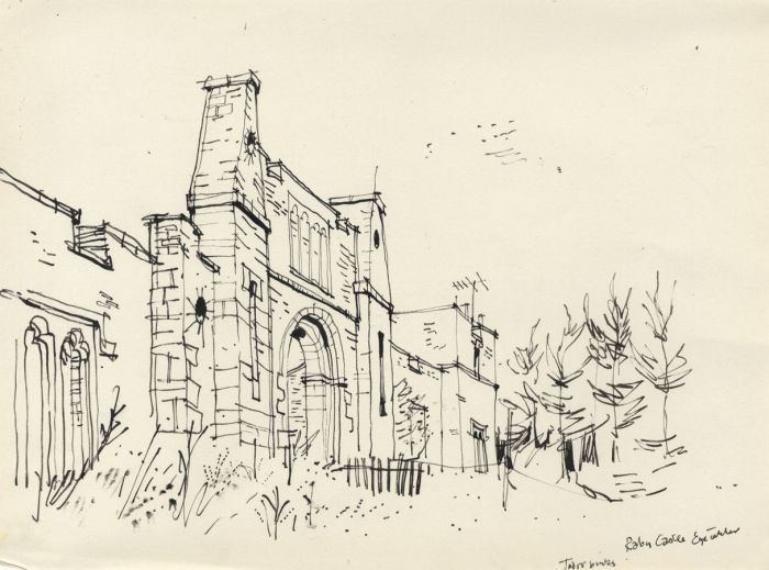 Paul Sharp - Mid 20th Century Pen and Ink Drawing, Raby Castle, Durham