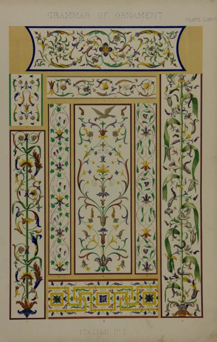 19th Century Lithograph - Grammar of Ornament - Italian Patterns