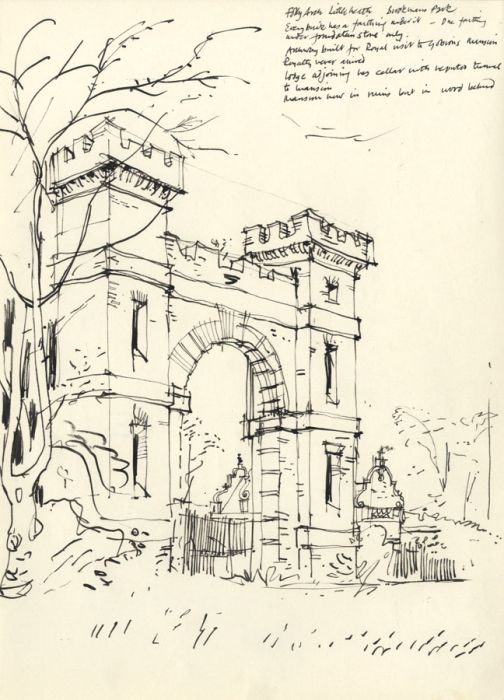 Paul Sharp - Mid 20th Century Pen and Ink Drawing, Folly Arch, Brookmans Park