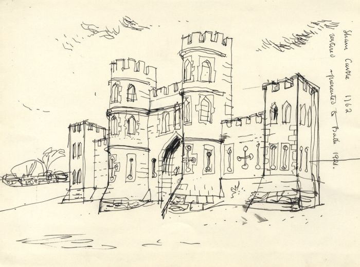 Paul Sharp - Mid 20th Century Pen and Ink Drawing, Sham Castle, Bath