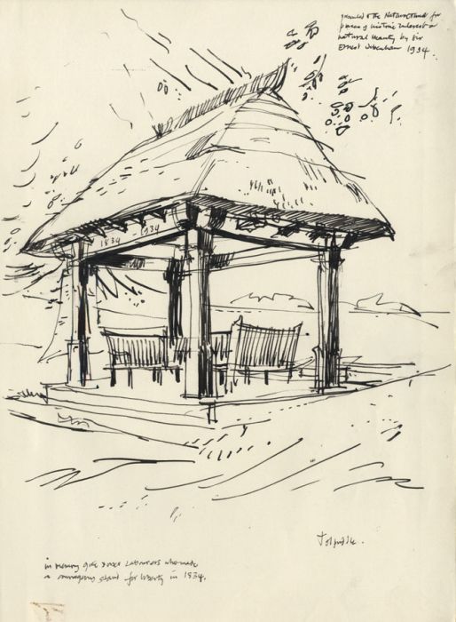 Paul Sharp - Mid 20th Century Pen and Ink Drawing, Tolpuddle Martyrs Monument
