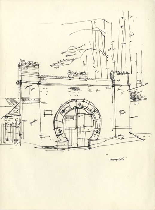 Paul Sharp - Mid 20th Century Pen and Ink Drawing, Folly